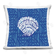 Mercedes Lopez Charro | Coastal White Seashell Blue Striped Pattern