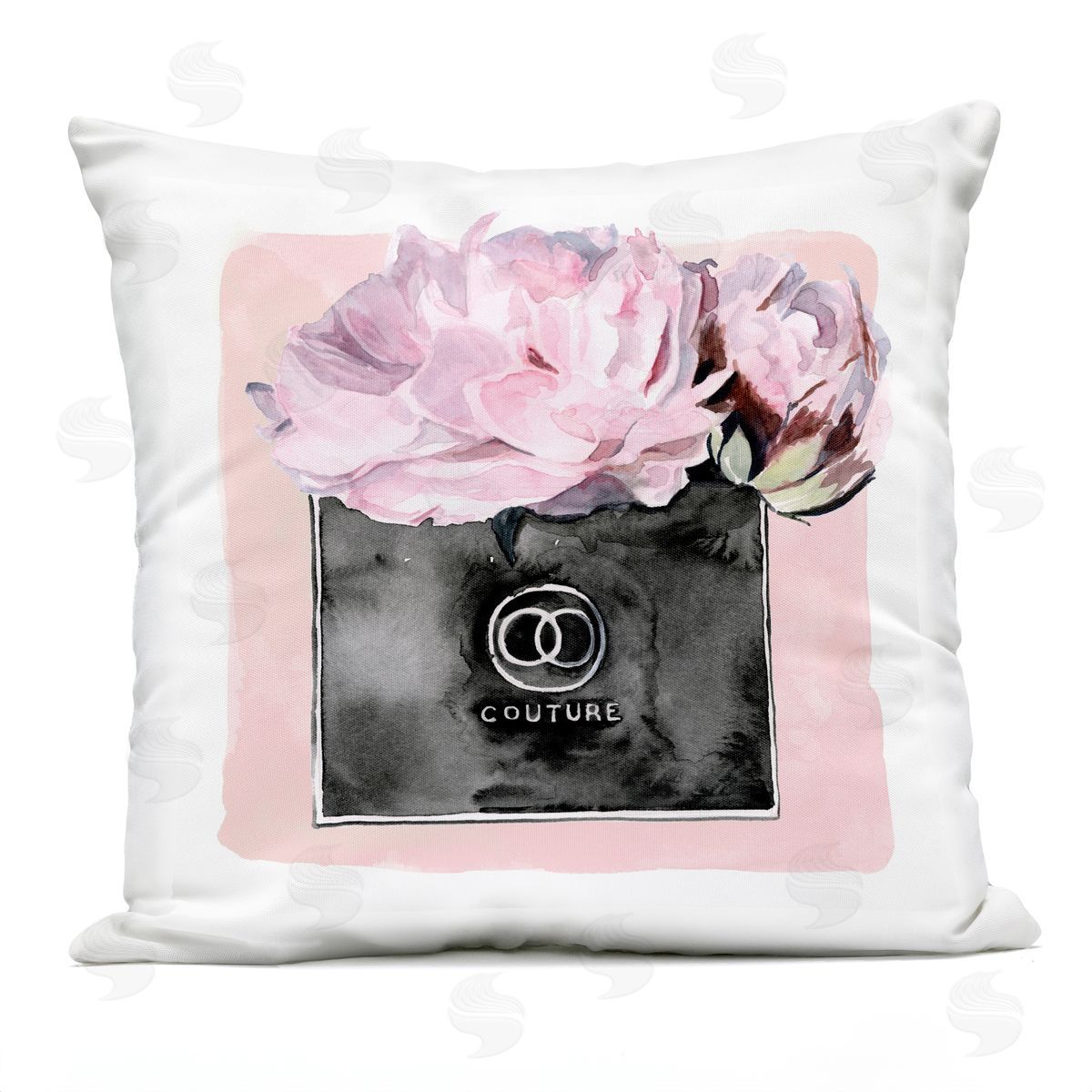 Pink Glam Couture Perfume Flower Blossoms Outdoor Printed Pillow, Home Decor by Jennifer Paxton Parker
