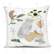 Melissa Wang | Smiling Gray Cat Minimal Flower Sprigs