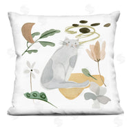 Melissa Wang | Smiling Gray Cat Minimal Flower Sprigs