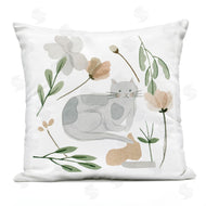 Melissa Wang | Cozy Gray Cat Flower Petal Botanicals