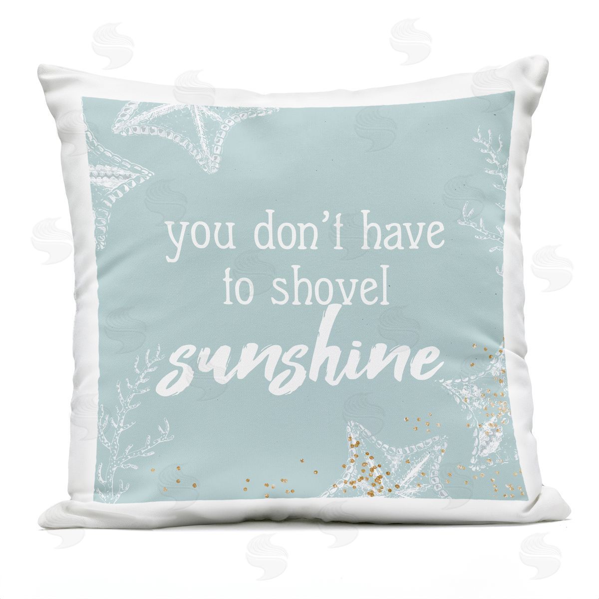Happiness Winter Snow Phrase Typography Outdoor Printed Pillow, Home Decor by Ann Bailey