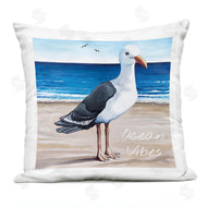 Elizabeth Tyndall | Ocean Vibes Seagull Standing Vivid Beach Shore