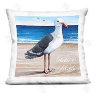 Elizabeth Tyndall | Ocean Vibes Seagull Standing Vivid Beach Shore