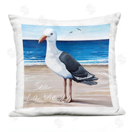 Elizabeth Tyndall | Seagull Bird Standing Beach Shore Waves