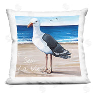 Elizabeth Tyndall | Seagull Bird Standing Beach Shore Waves