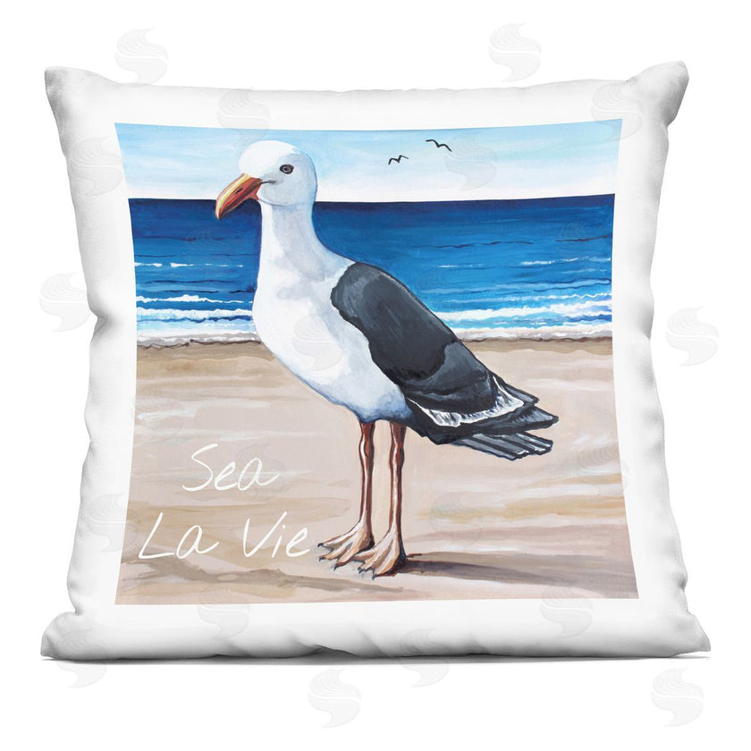 Elizabeth Tyndall | Seagull Bird Standing Beach Shore Waves
