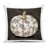 Elizabeth Tyndall | Rustic White Pumpkin Leaf Sprig Pattern