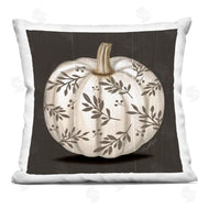 Elizabeth Tyndall | Rustic White Pumpkin Leaf Sprig Pattern