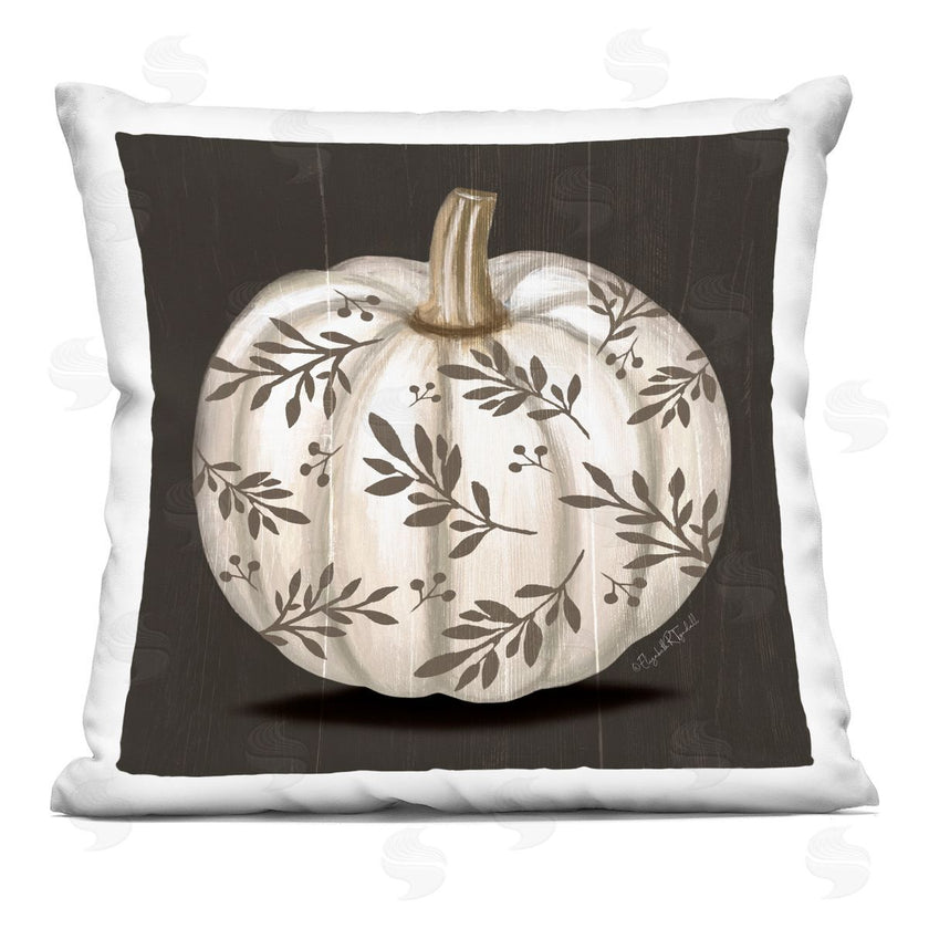Elizabeth Tyndall | Rustic White Pumpkin Leaf Sprig Pattern