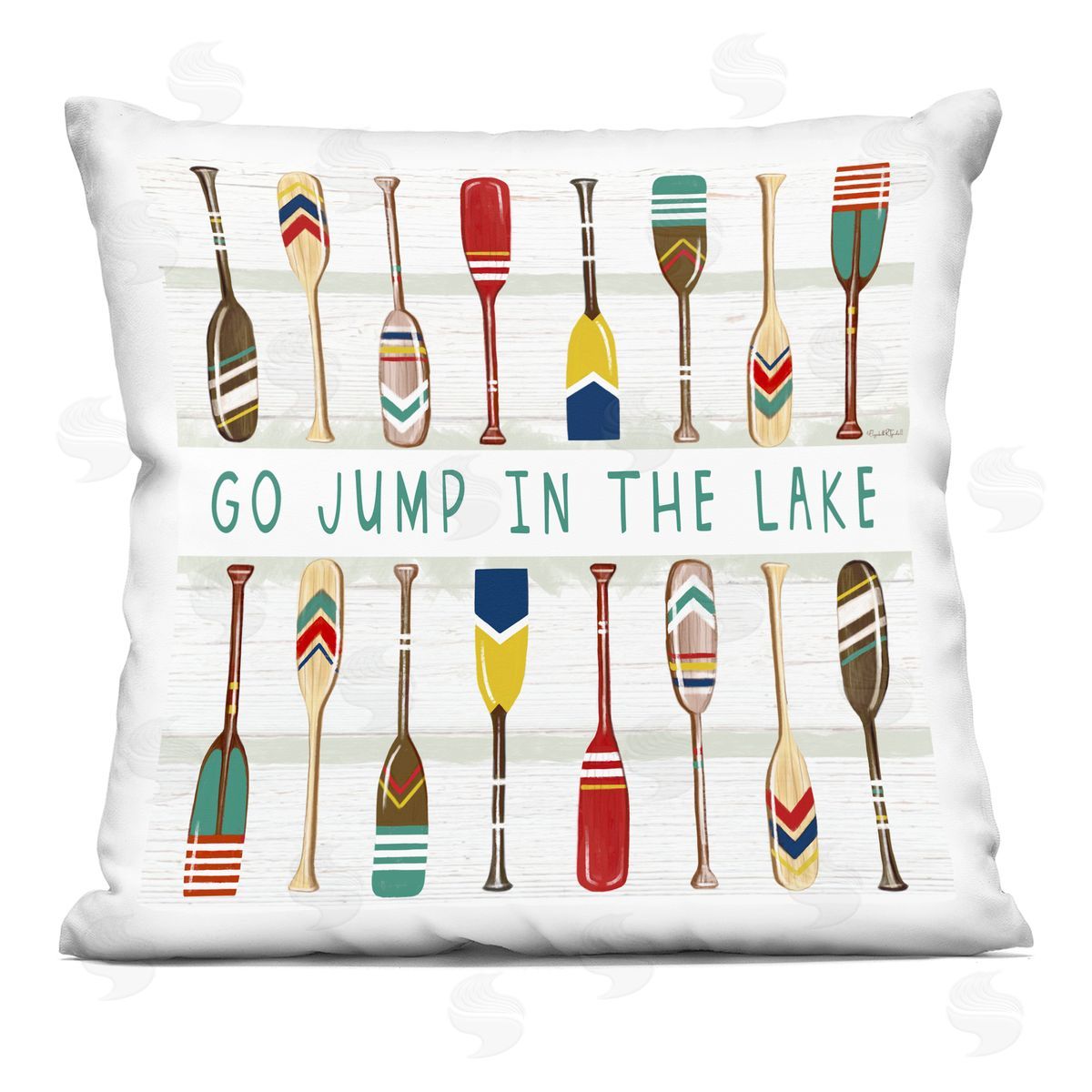 Jump In The Lake Oars Decorative Printed Pillow, Home Decor by Elizabeth Tyndall