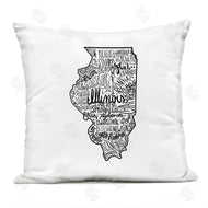 Saturday Evening Post | Illinois State Cities Typography Map