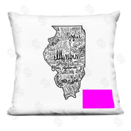 Saturday Evening Post | Illinois State Cities Typography Map