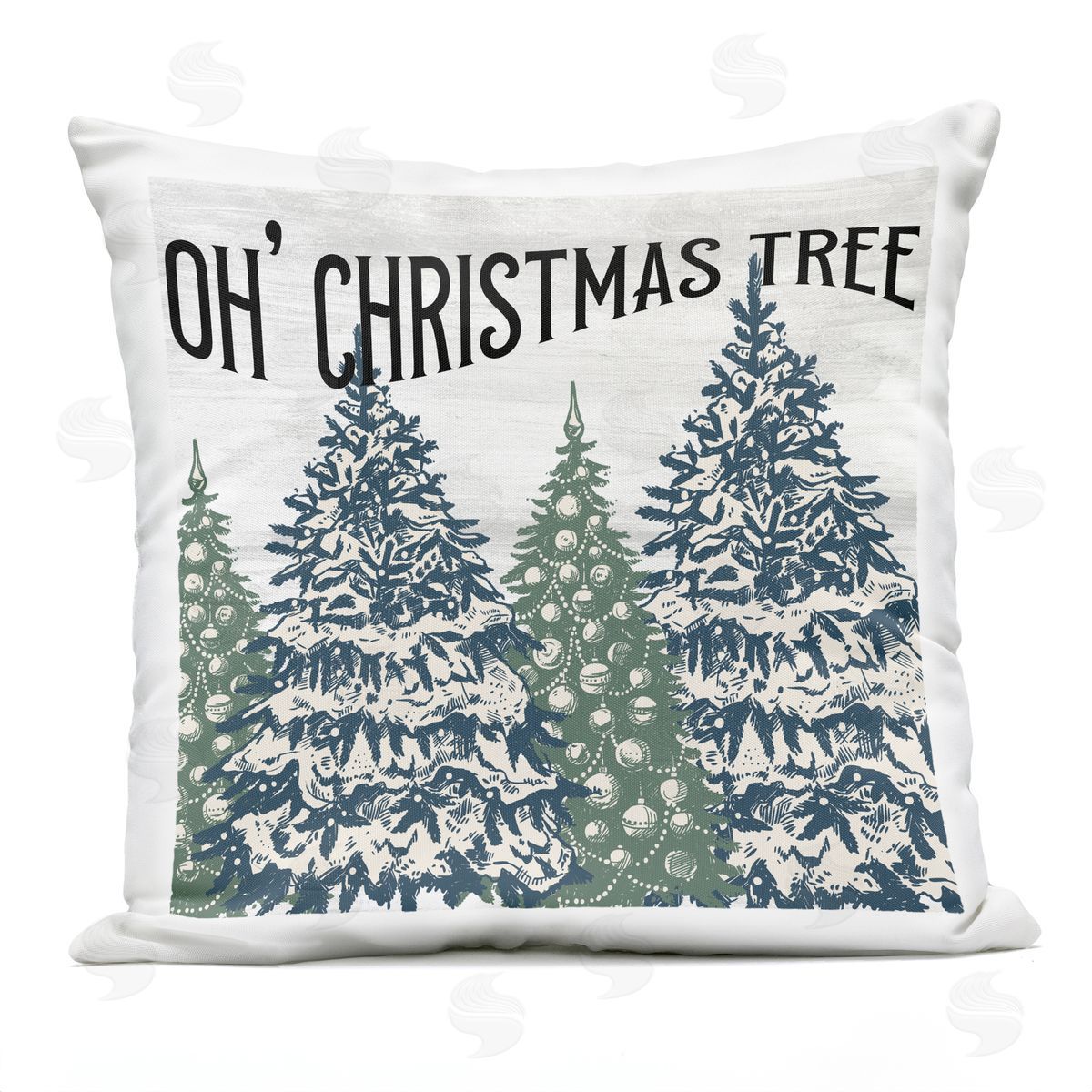 Oh Christmas Tree Holiday Ornament Patterns Outdoor Printed Pillow, Home Decor by Kim Allen