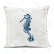 Kim Allen | Navy Blue Seahorse Watercolor Detail Sea Life