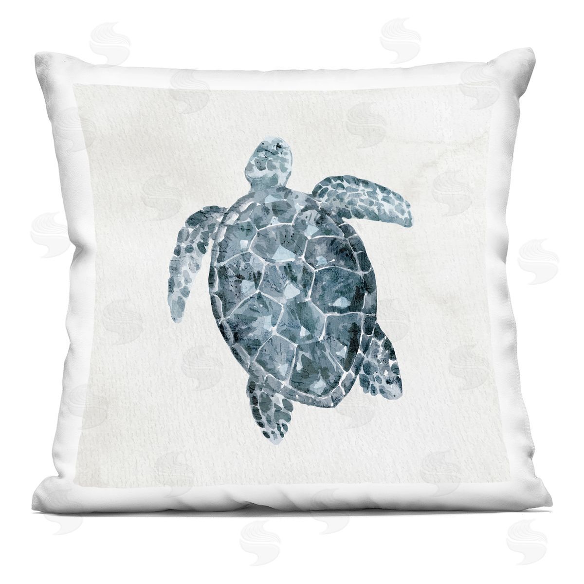 Nautical Sea Turtle Swimming Aquatic Animal Decorative Printed Pillow, Home Decor by Kim Allen
