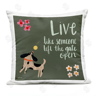 Katie Doucette | Green Calligraphy Pet Lover Phrase Playing Dog
