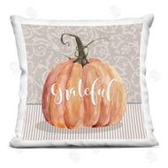 Livi + Fin | Grateful Calligraphy Orange Pumpkin Stripes Pattern