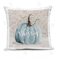 Livi + Fin | Blue Autumn Pumpkin Botanical Pattern Background