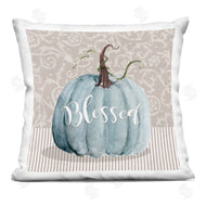 Livi + Fin | Blue Autumn Pumpkin Botanical Pattern Background