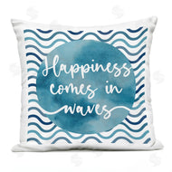 Linda Birtel | Happiness Comes Nautical Quote Wavy Stripes