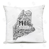 Saturday Evening Post | Maine State Shape City Text Map