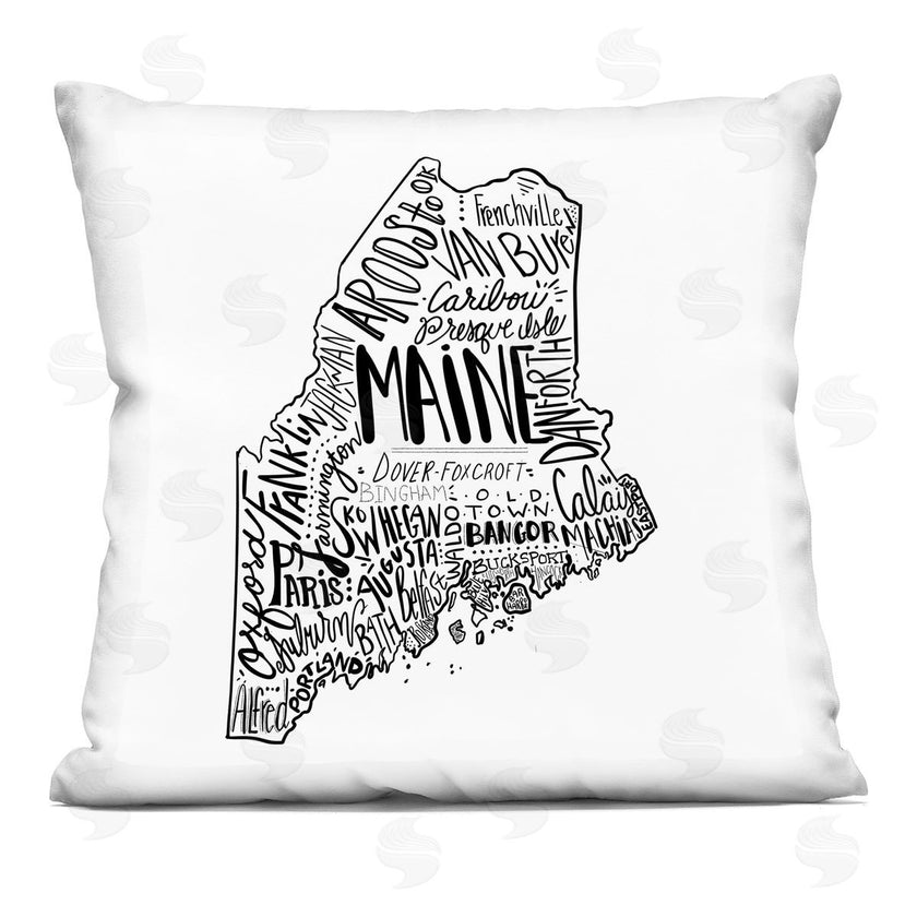Saturday Evening Post | Maine State Shape City Text Map
