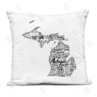 Saturday Evening Post | Michigan State Typography Cities Map Shape