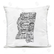 Saturday Evening Post | Mississippi Cities Landmarks State Typography Map