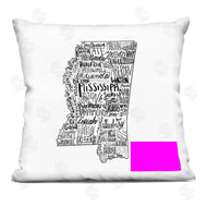 Saturday Evening Post | Mississippi Cities Landmarks State Typography Map