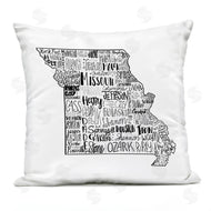 Saturday Evening Post | Missouri State Shape Typography Cities Map
