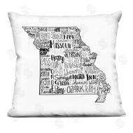Saturday Evening Post | Missouri State Shape Typography Cities Map