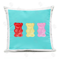 Ashley Singleton | Vibrant Gummy Bear Candy Turquoise Background