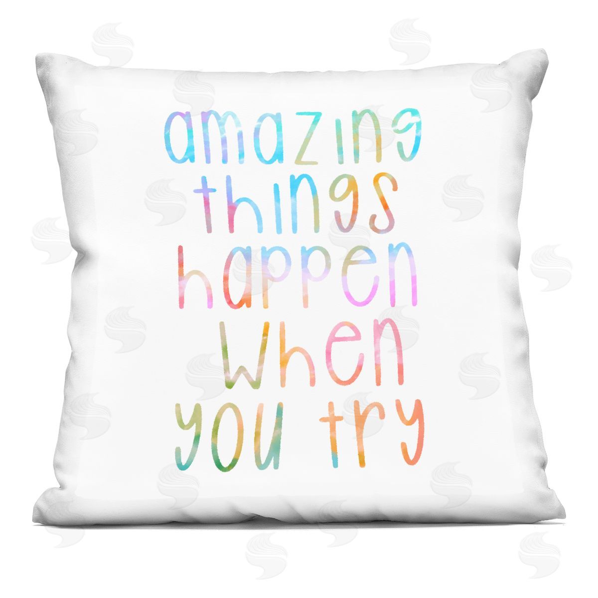 Vibrant Motivational Rainbow Quote Happy Saying Decorative Printed Pillow, Home Decor by Stupell Studio
