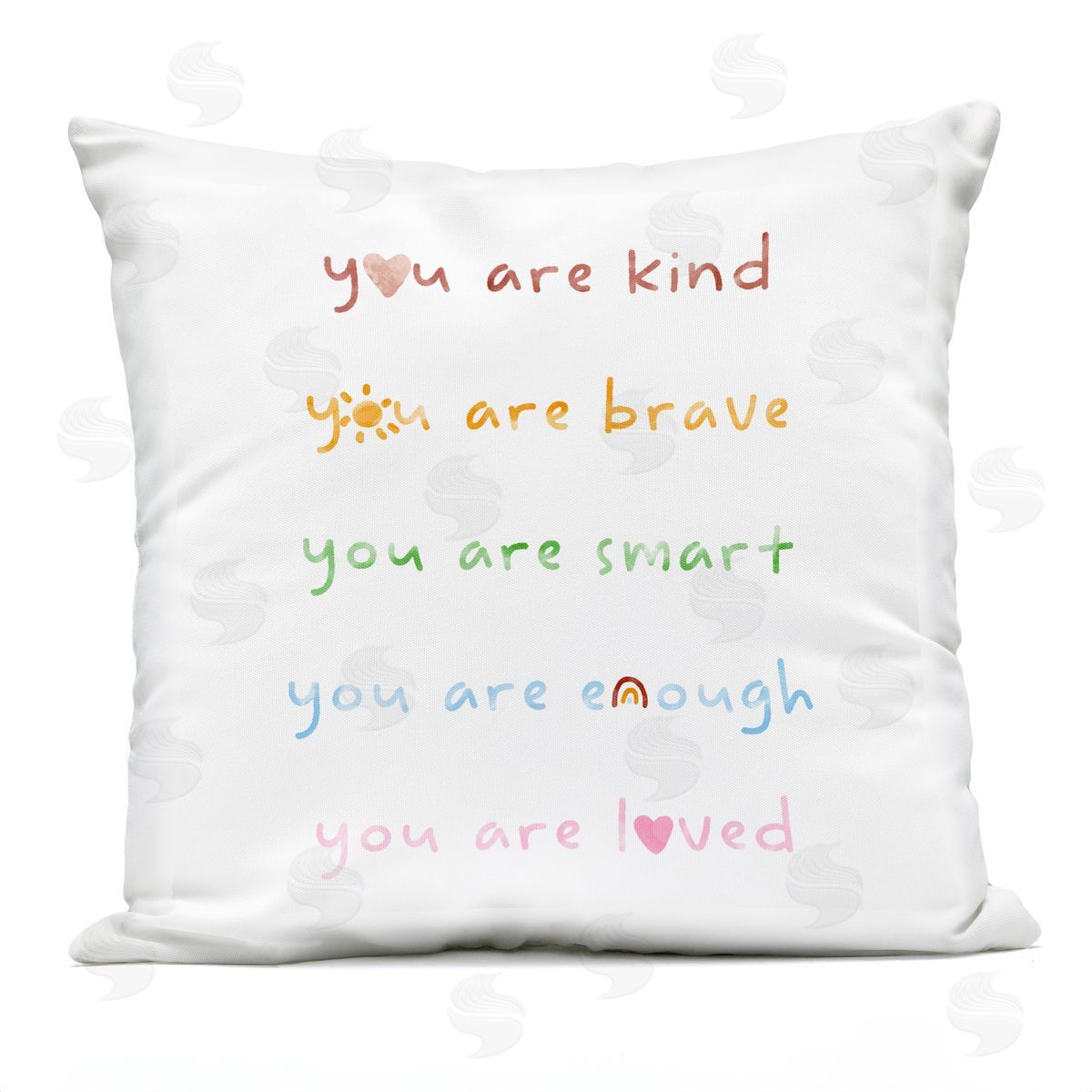 You Are Loved Inspirational Rainbow List Phrase Outdoor Printed Pillow, Home Decor by Stupell Studio