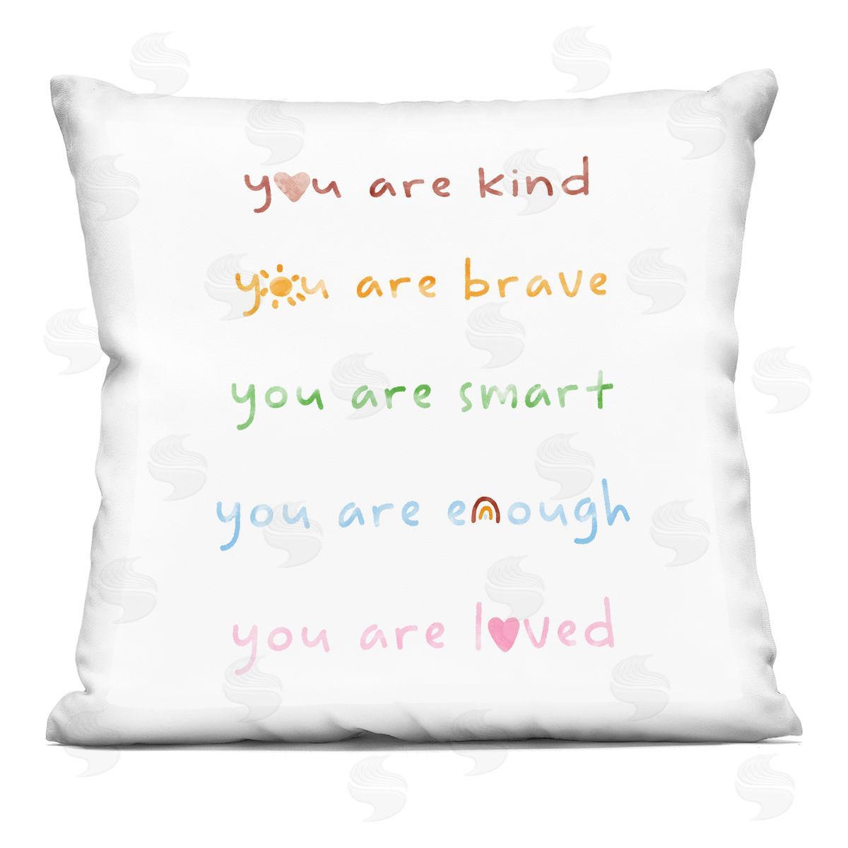 You Are Loved Inspirational Rainbow List Phrase Decorative Printed Pillow, Home Decor by Stupell Studio