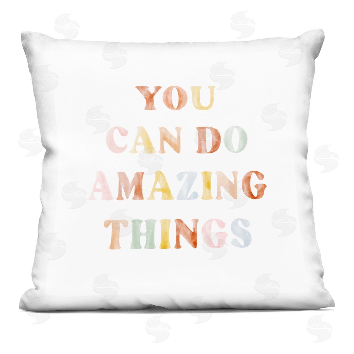 Amazing Things Alternating Pastels Motivational Phrase Decorative Printed Pillow, Home Decor by Stupell Studio