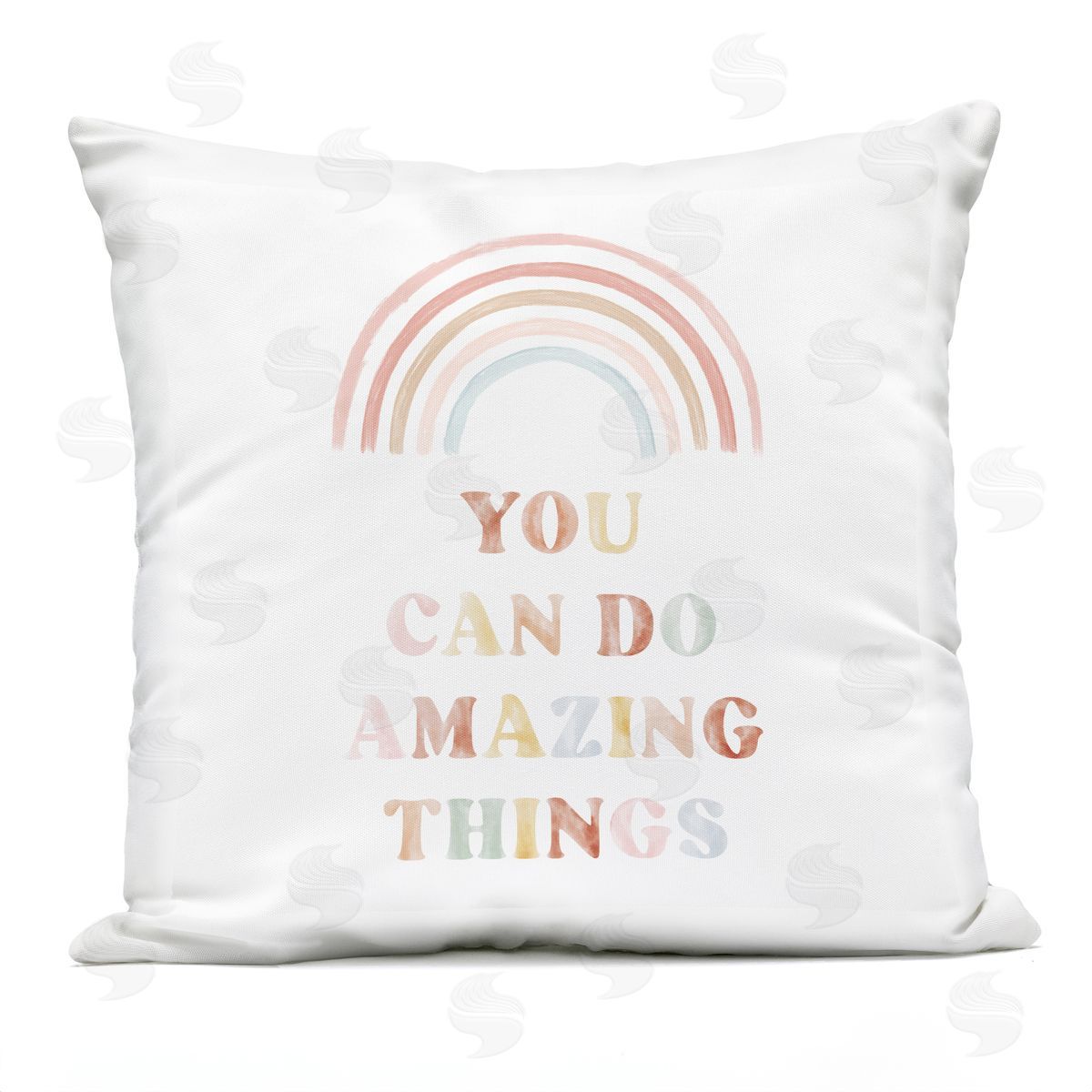 You Can Do Amazing Things Pastel Rainbow Phrase Outdoor Printed Pillow, Home Decor by Stupell Studio
