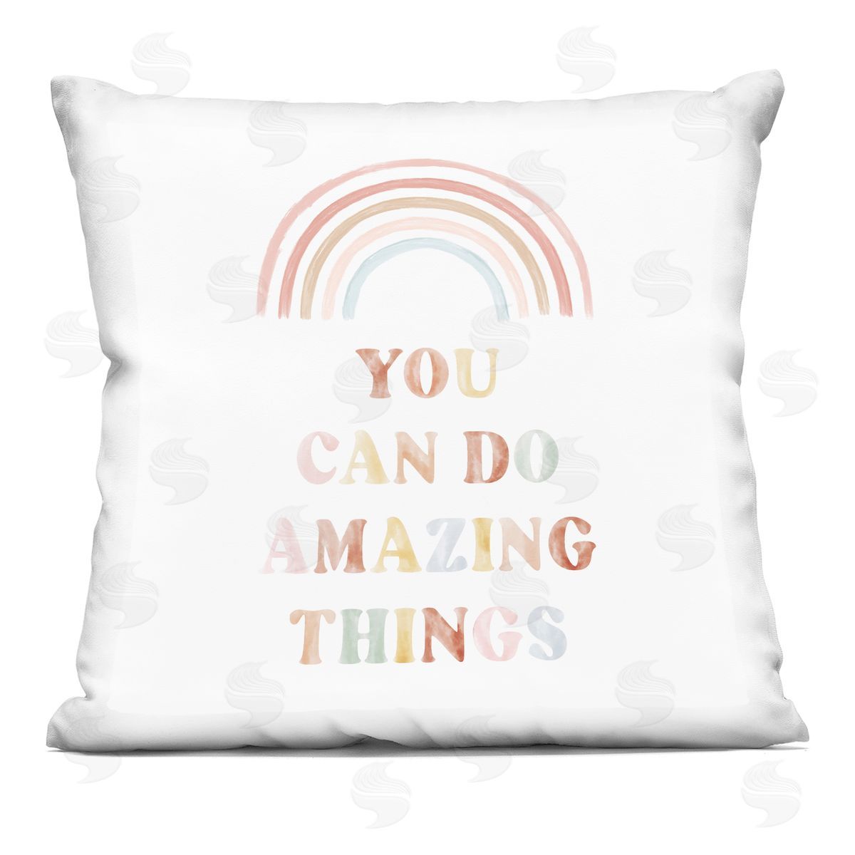 You Can Do Amazing Things Pastel Rainbow Phrase Decorative Printed Pillow, Home Decor by Stupell Studio