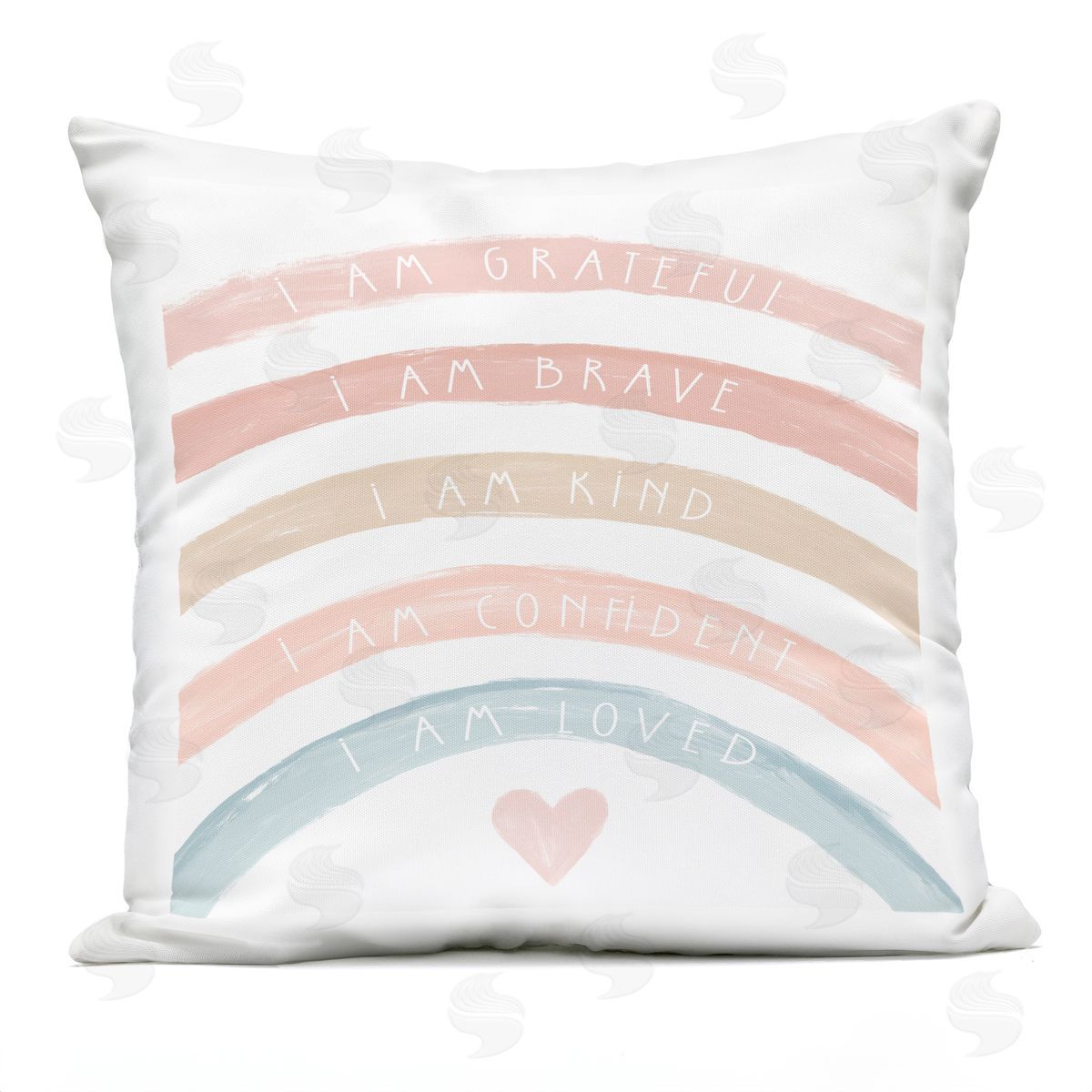 I Am Loved Self Confidence Pastel Rainbow Outdoor Printed Pillow, Home Decor by Stupell Studio