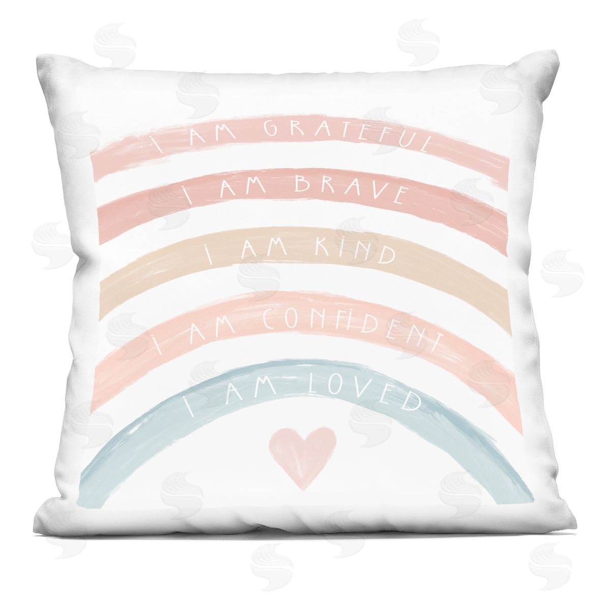 I Am Loved Self Confidence Pastel Rainbow Decorative Printed Pillow, Home Decor by Stupell Studio