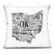 Saturday Evening Post | Ohio State Typography Cities Map Shape