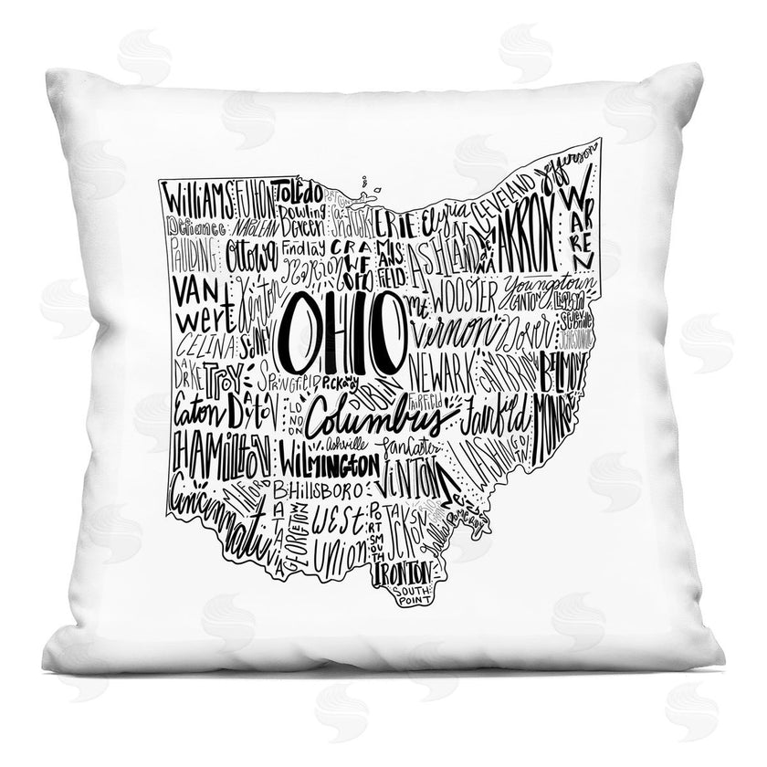 Saturday Evening Post | Ohio State Typography Cities Map Shape