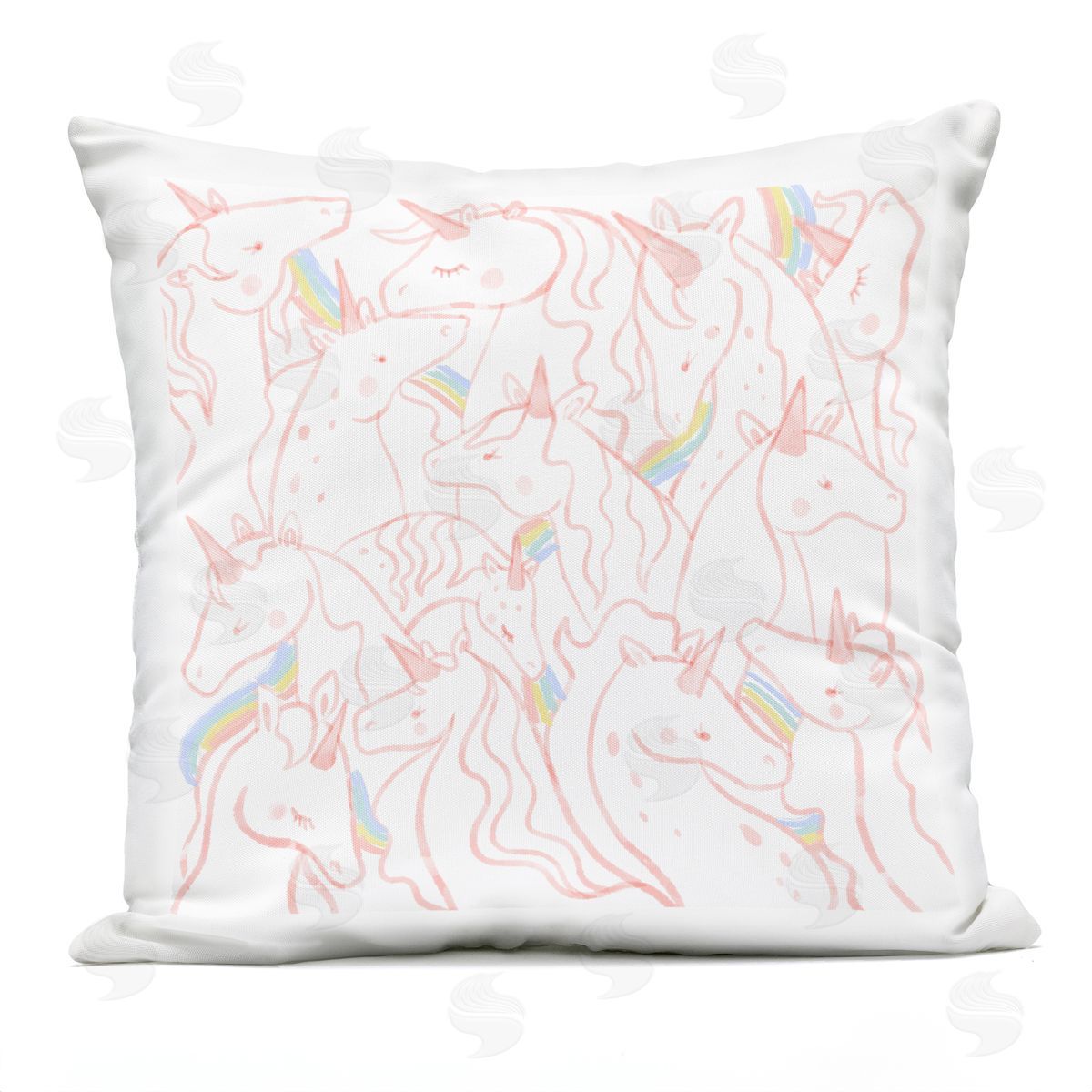 Pastel Magical Unicorn Rainbow Pink Kids Pattern Outdoor Printed Pillow, Home Decor by Stupell Studio
