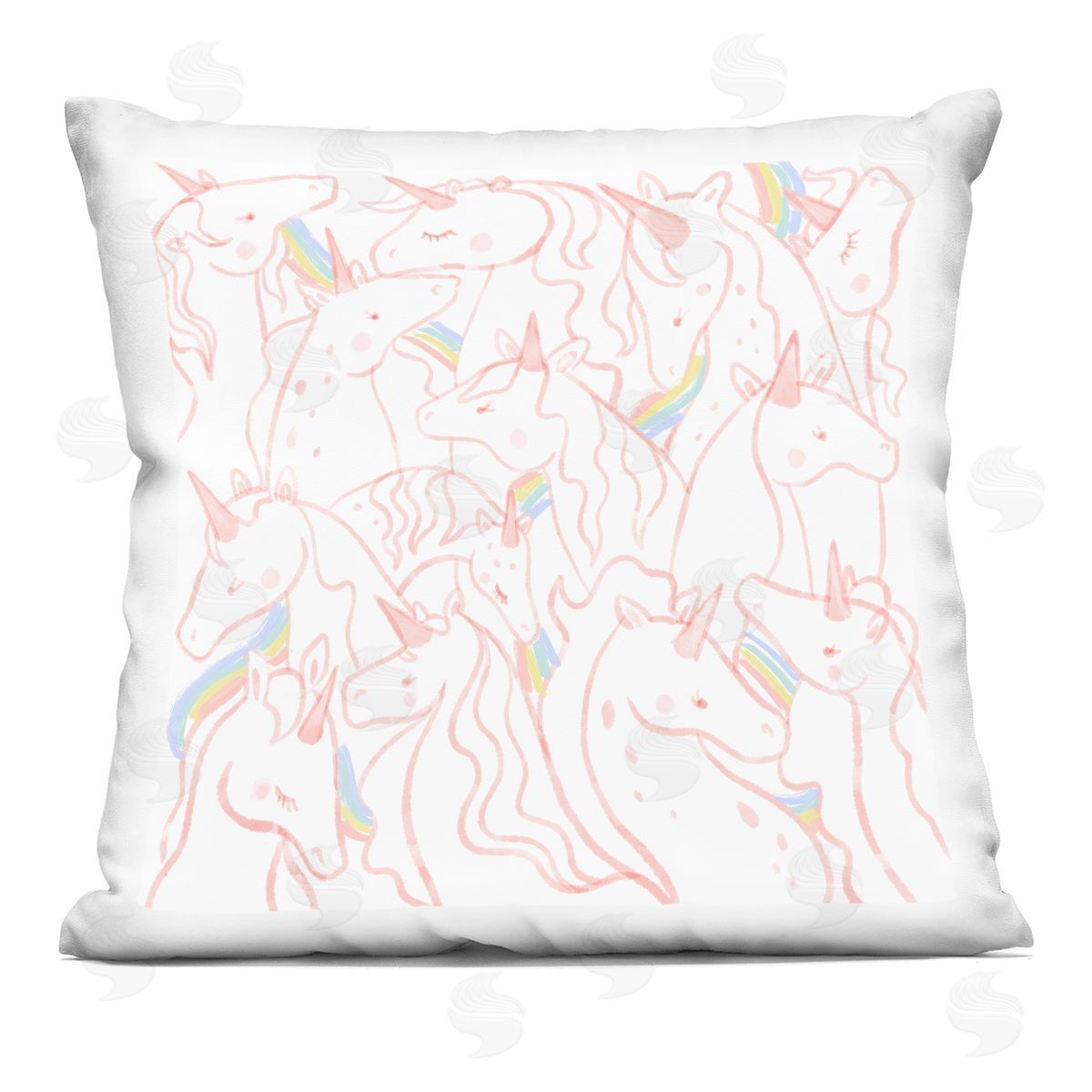 Pastel Magical Unicorn Rainbow Pink Kids Pattern Decorative Printed Pillow, Home Decor by Stupell Studio