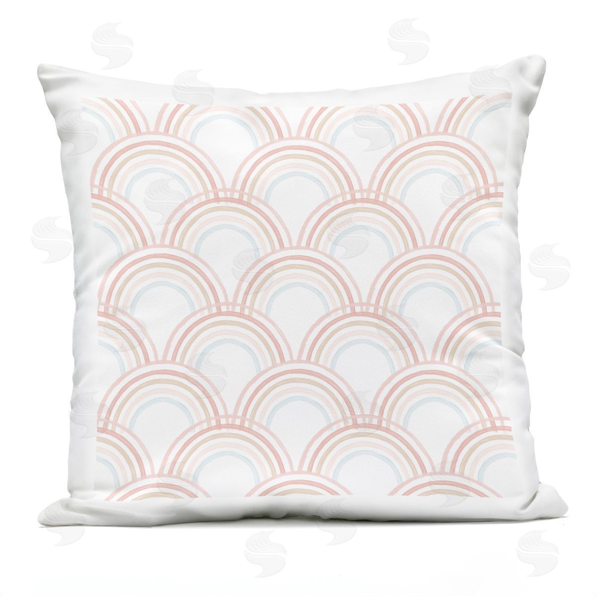 Pastel Happy Rainbow Repeating Arch Pattern Outdoor Printed Pillow, Home Decor by Stupell Studio