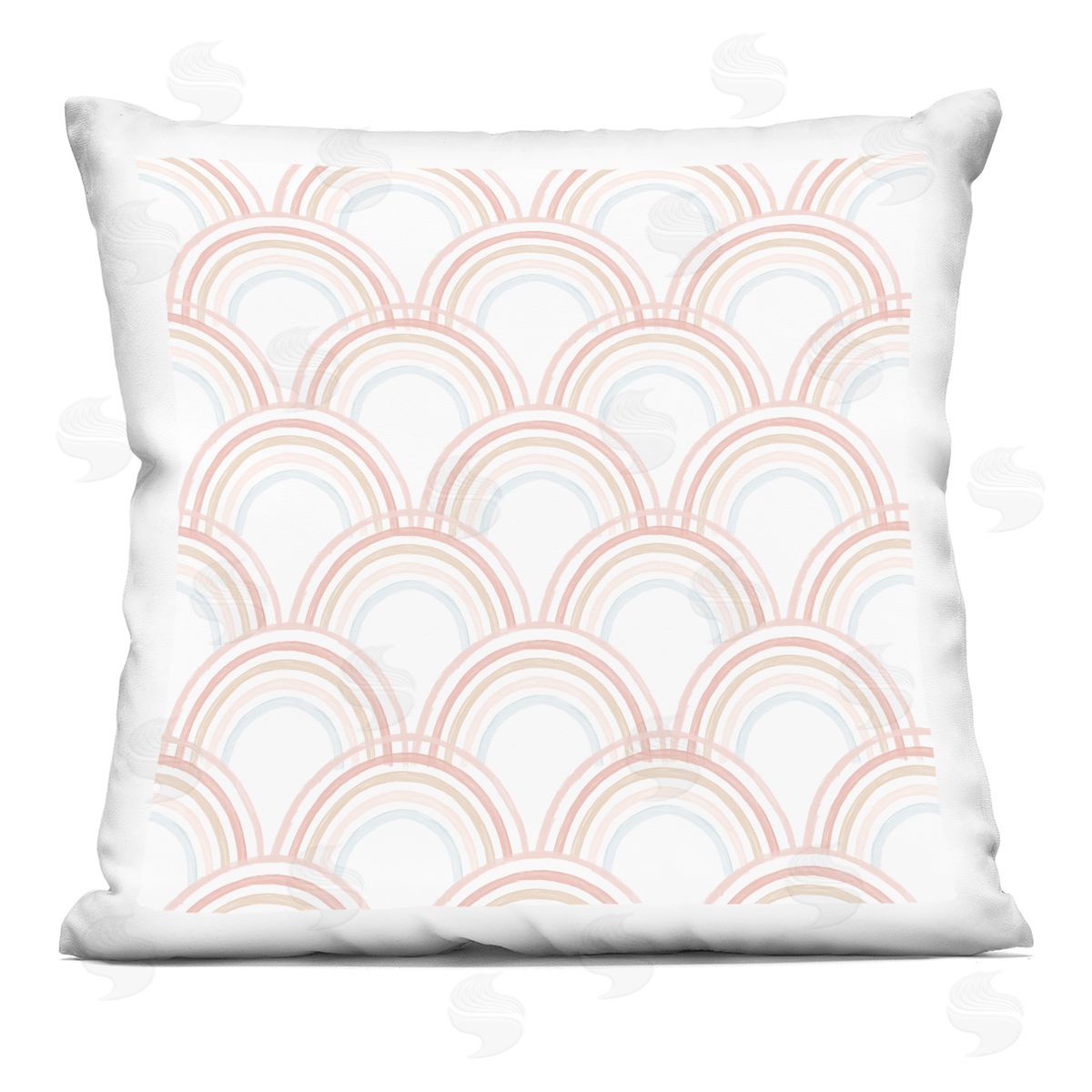Pastel Happy Rainbow Repeating Arch Pattern Decorative Printed Pillow, Home Decor by Stupell Studio