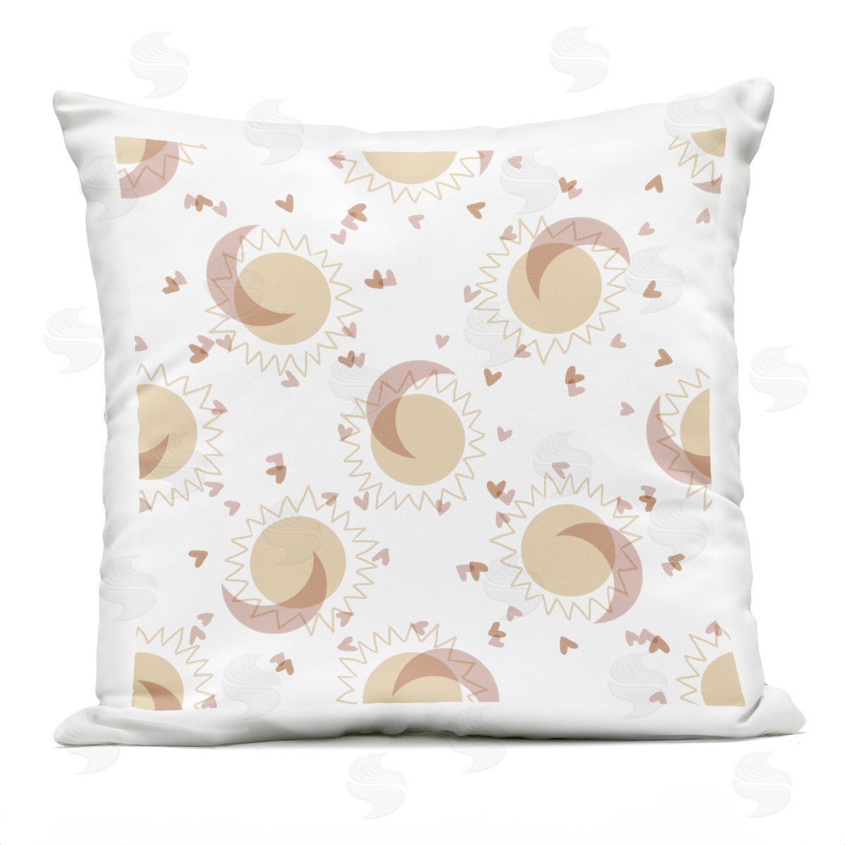 Astral Sun Moon Overlapping Hearts Pattern Outdoor Printed Pillow, Home Decor by Stupell Studio