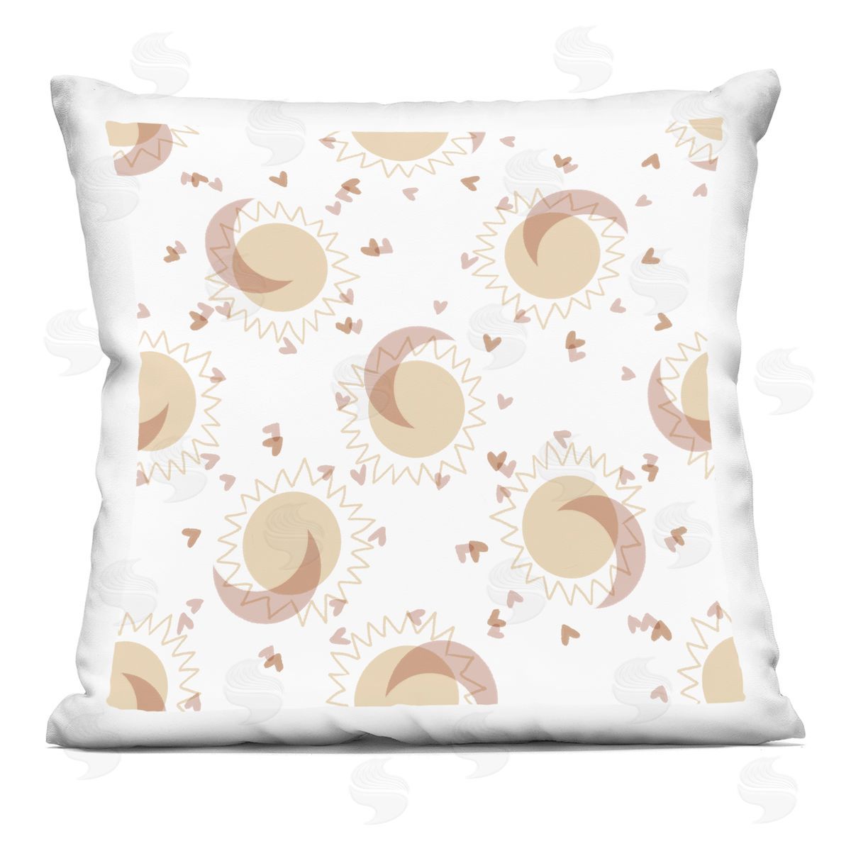 Astral Sun Moon Overlapping Hearts Pattern Decorative Printed Pillow, Home Decor by Stupell Studio