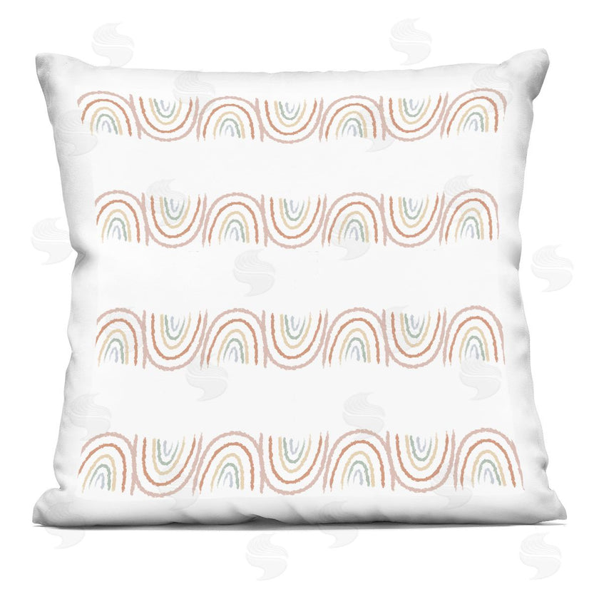 Stupell Studio | Wavy Whimsical Rainbow Alternating White Stripes